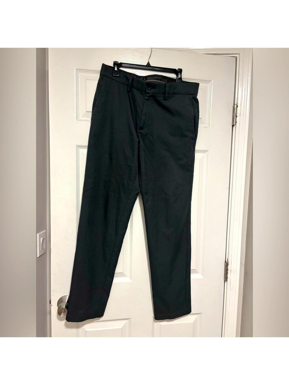 Haggar Cool 18 Pro Slim Fit Black Pants 34x34